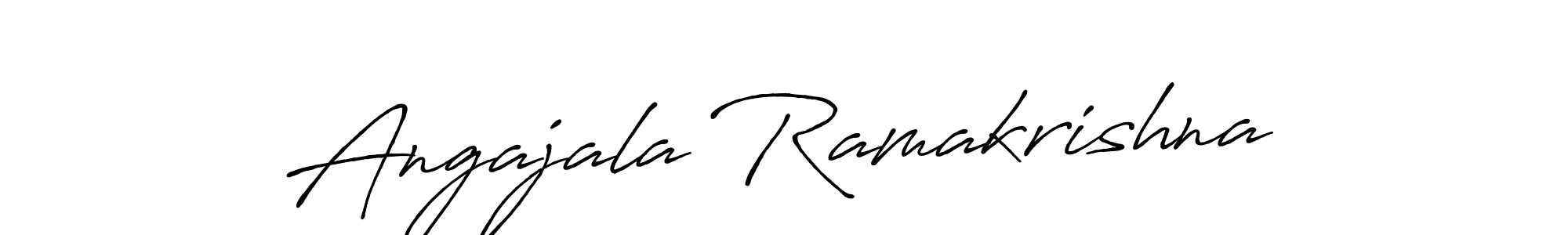 You should practise on your own different ways (Antro_Vectra_Bolder) to write your name (Angajala Ramakrishna) in signature. don't let someone else do it for you. Angajala Ramakrishna signature style 7 images and pictures png