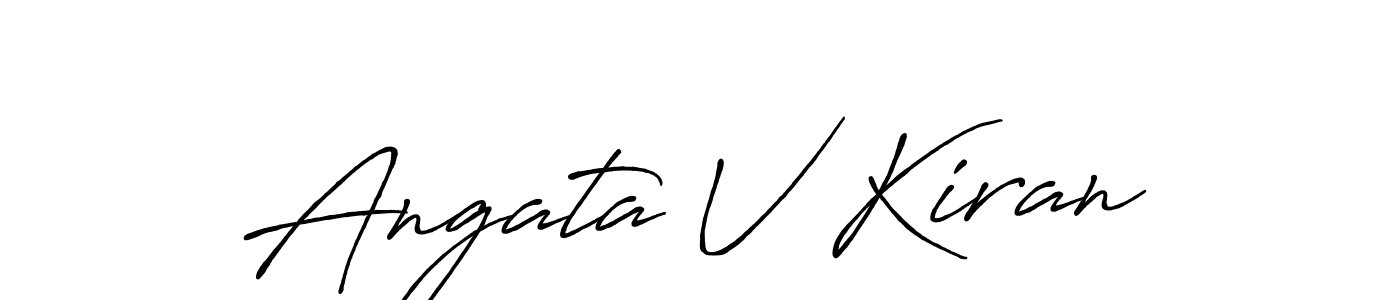 Similarly Antro_Vectra_Bolder is the best handwritten signature design. Signature creator online .You can use it as an online autograph creator for name Angata V Kiran. Angata V Kiran signature style 7 images and pictures png