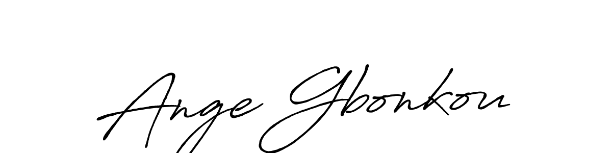 How to make Ange Gbonkou name signature. Use Antro_Vectra_Bolder style for creating short signs online. This is the latest handwritten sign. Ange Gbonkou signature style 7 images and pictures png