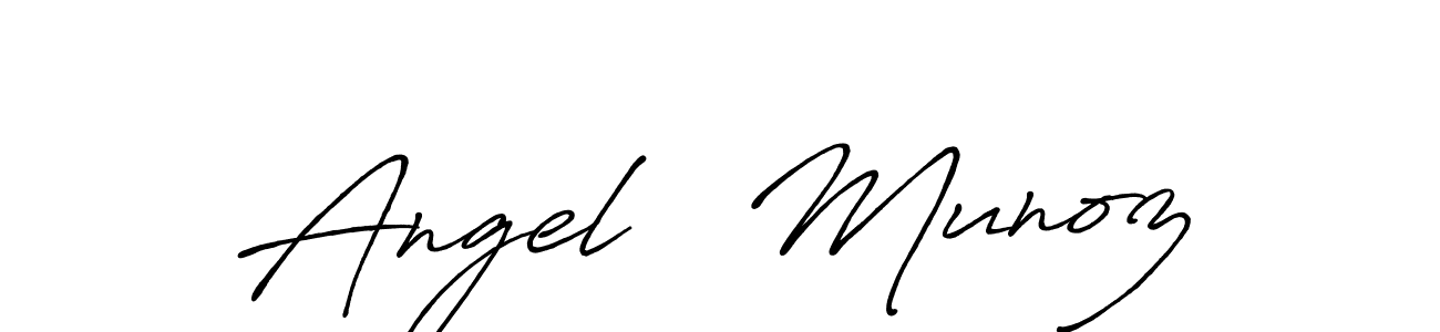 Create a beautiful signature design for name Angel   Munoz. With this signature (Antro_Vectra_Bolder) fonts, you can make a handwritten signature for free. Angel   Munoz signature style 7 images and pictures png