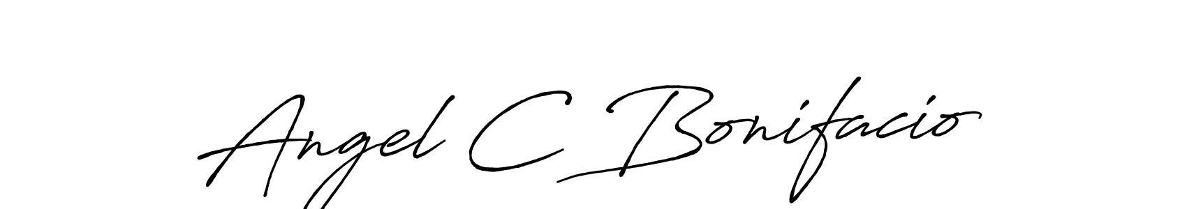 Angel C Bonifacio stylish signature style. Best Handwritten Sign (Antro_Vectra_Bolder) for my name. Handwritten Signature Collection Ideas for my name Angel C Bonifacio. Angel C Bonifacio signature style 7 images and pictures png