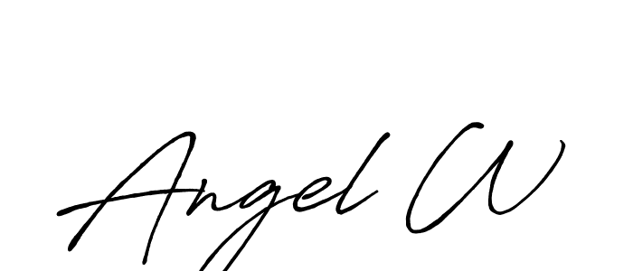 if you are searching for the best signature style for your name Angel W. so please give up your signature search. here we have designed multiple signature styles  using Antro_Vectra_Bolder. Angel W signature style 7 images and pictures png