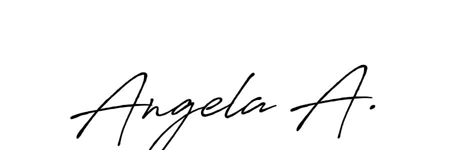 The best way (Antro_Vectra_Bolder) to make a short signature is to pick only two or three words in your name. The name Angela A. include a total of six letters. For converting this name. Angela A. signature style 7 images and pictures png