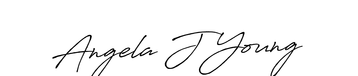 Create a beautiful signature design for name Angela J Young. With this signature (Antro_Vectra_Bolder) fonts, you can make a handwritten signature for free. Angela J Young signature style 7 images and pictures png