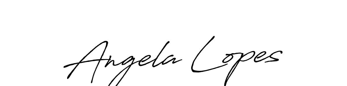 Angela Lopes stylish signature style. Best Handwritten Sign (Antro_Vectra_Bolder) for my name. Handwritten Signature Collection Ideas for my name Angela Lopes. Angela Lopes signature style 7 images and pictures png