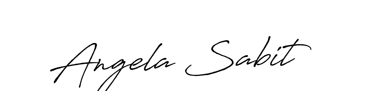 How to make Angela Sabit name signature. Use Antro_Vectra_Bolder style for creating short signs online. This is the latest handwritten sign. Angela Sabit signature style 7 images and pictures png