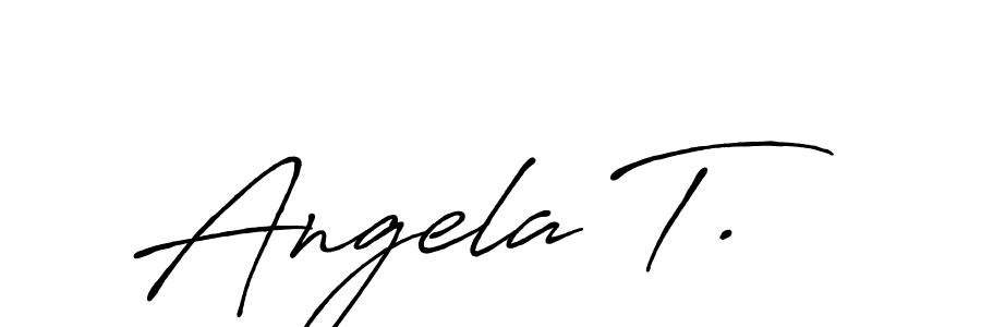 The best way (Antro_Vectra_Bolder) to make a short signature is to pick only two or three words in your name. The name Angela T. include a total of six letters. For converting this name. Angela T. signature style 7 images and pictures png