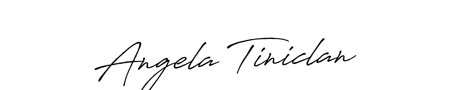 Angela Tiniclan stylish signature style. Best Handwritten Sign (Antro_Vectra_Bolder) for my name. Handwritten Signature Collection Ideas for my name Angela Tiniclan. Angela Tiniclan signature style 7 images and pictures png