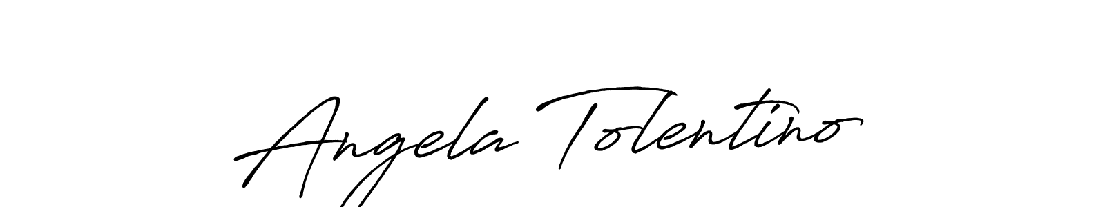 How to make Angela Tolentino name signature. Use Antro_Vectra_Bolder style for creating short signs online. This is the latest handwritten sign. Angela Tolentino signature style 7 images and pictures png