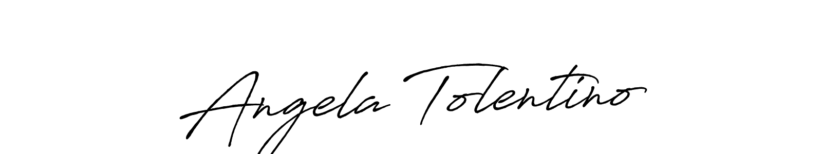 How to make Angela Tolentino name signature. Use Antro_Vectra_Bolder style for creating short signs online. This is the latest handwritten sign. Angela Tolentino signature style 7 images and pictures png