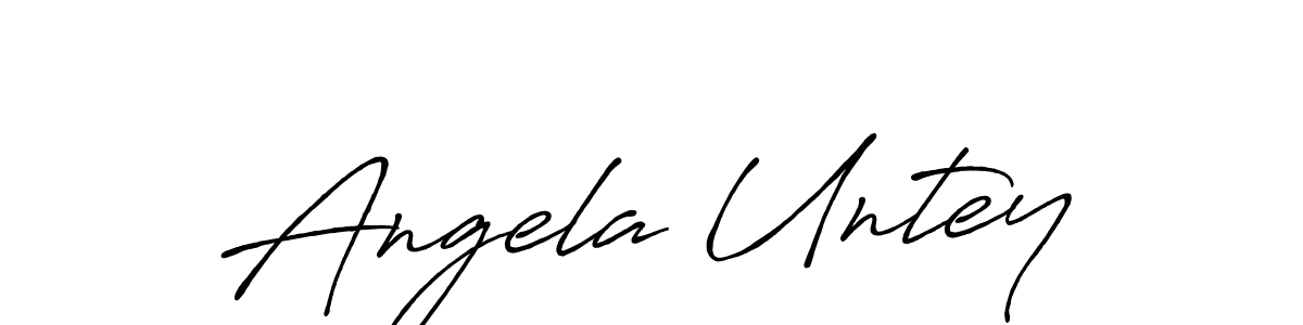 How to make Angela Untey name signature. Use Antro_Vectra_Bolder style for creating short signs online. This is the latest handwritten sign. Angela Untey signature style 7 images and pictures png