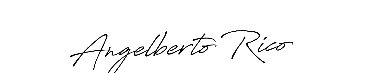 The best way (Antro_Vectra_Bolder) to make a short signature is to pick only two or three words in your name. The name Angelberto Rico include a total of six letters. For converting this name. Angelberto Rico signature style 7 images and pictures png