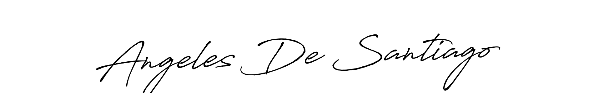 How to make Angeles De Santiago name signature. Use Antro_Vectra_Bolder style for creating short signs online. This is the latest handwritten sign. Angeles De Santiago signature style 7 images and pictures png