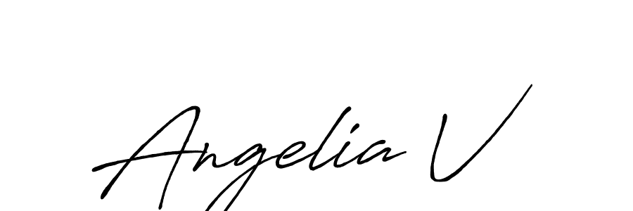 Design your own signature with our free online signature maker. With this signature software, you can create a handwritten (Antro_Vectra_Bolder) signature for name Angelia V. Angelia V signature style 7 images and pictures png
