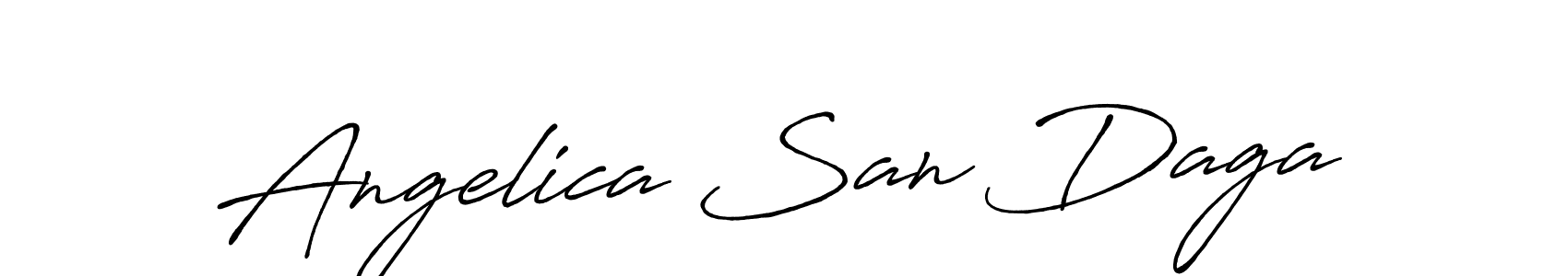 Similarly Antro_Vectra_Bolder is the best handwritten signature design. Signature creator online .You can use it as an online autograph creator for name Angelica San Daga. Angelica San Daga signature style 7 images and pictures png