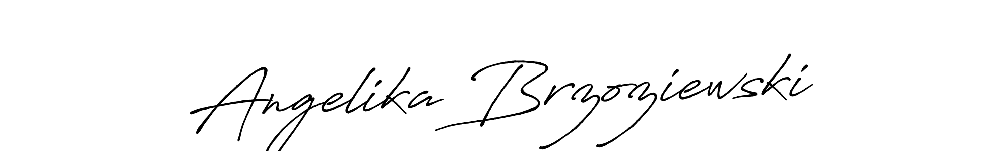 Make a beautiful signature design for name Angelika Brzoziewski. With this signature (Antro_Vectra_Bolder) style, you can create a handwritten signature for free. Angelika Brzoziewski signature style 7 images and pictures png