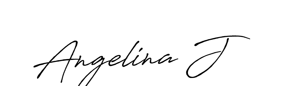 Angelina J stylish signature style. Best Handwritten Sign (Antro_Vectra_Bolder) for my name. Handwritten Signature Collection Ideas for my name Angelina J. Angelina J signature style 7 images and pictures png
