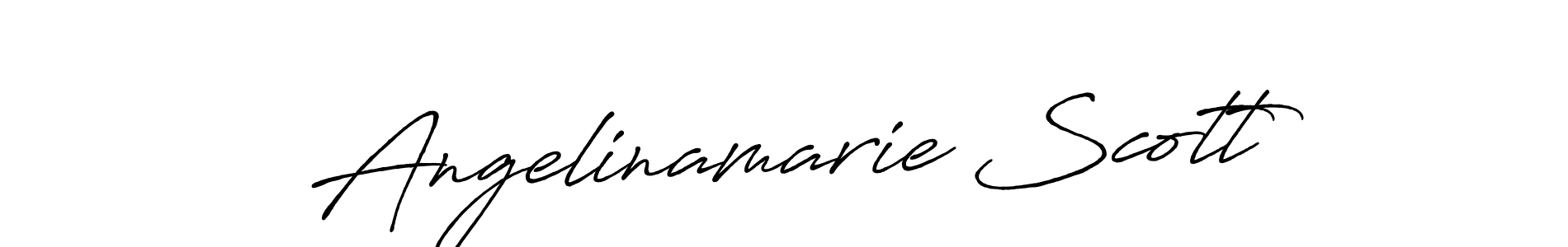 How to make Angelinamarie Scott name signature. Use Antro_Vectra_Bolder style for creating short signs online. This is the latest handwritten sign. Angelinamarie Scott signature style 7 images and pictures png