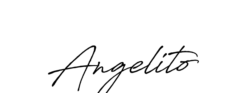 Use a signature maker to create a handwritten signature online. With this signature software, you can design (Antro_Vectra_Bolder) your own signature for name Angelito. Angelito signature style 7 images and pictures png