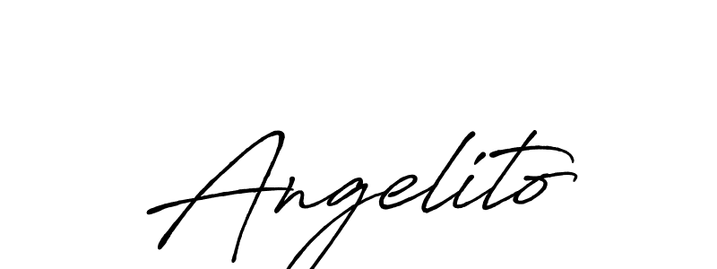 Use a signature maker to create a handwritten signature online. With this signature software, you can design (Antro_Vectra_Bolder) your own signature for name Angelito. Angelito signature style 7 images and pictures png