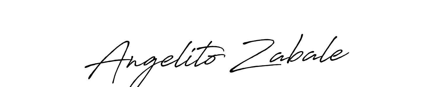 The best way (Antro_Vectra_Bolder) to make a short signature is to pick only two or three words in your name. The name Angelito Zabale include a total of six letters. For converting this name. Angelito Zabale signature style 7 images and pictures png