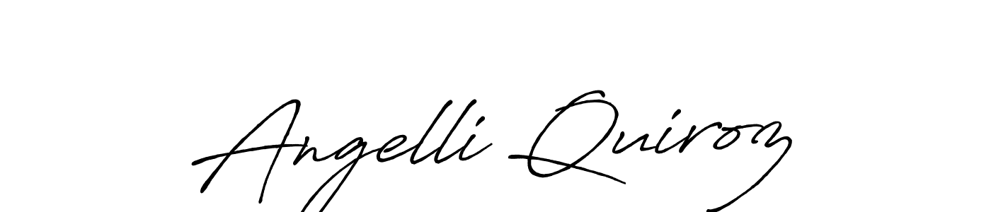 Create a beautiful signature design for name Angelli Quiroz. With this signature (Antro_Vectra_Bolder) fonts, you can make a handwritten signature for free. Angelli Quiroz signature style 7 images and pictures png