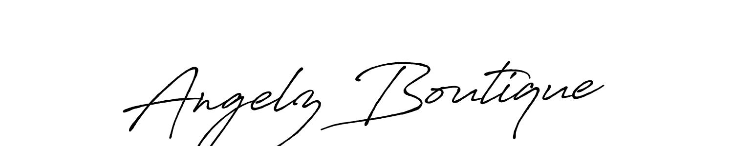 Make a beautiful signature design for name Angelz Boutique. With this signature (Antro_Vectra_Bolder) style, you can create a handwritten signature for free. Angelz Boutique signature style 7 images and pictures png