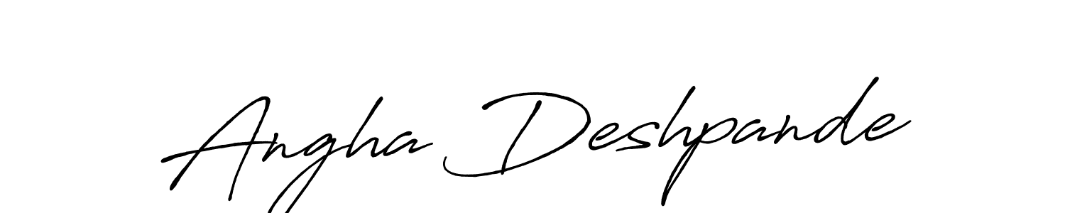 Also we have Angha Deshpande name is the best signature style. Create professional handwritten signature collection using Antro_Vectra_Bolder autograph style. Angha Deshpande signature style 7 images and pictures png