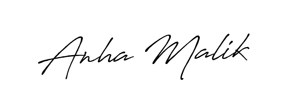 Anha Malik stylish signature style. Best Handwritten Sign (Antro_Vectra_Bolder) for my name. Handwritten Signature Collection Ideas for my name Anha Malik. Anha Malik signature style 7 images and pictures png