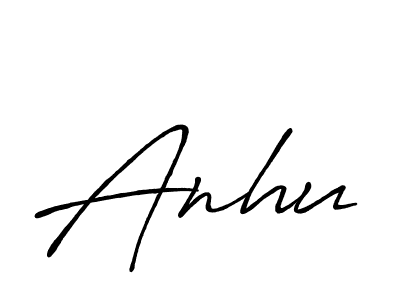 Anhu stylish signature style. Best Handwritten Sign (Antro_Vectra_Bolder) for my name. Handwritten Signature Collection Ideas for my name Anhu. Anhu signature style 7 images and pictures png