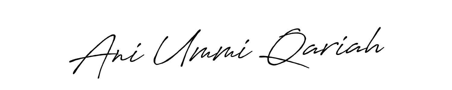 You can use this online signature creator to create a handwritten signature for the name Ani Ummi Qariah. This is the best online autograph maker. Ani Ummi Qariah signature style 7 images and pictures png