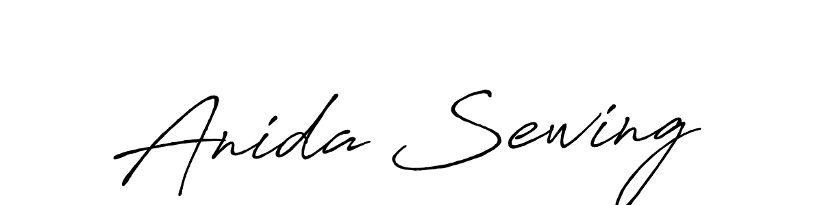 Use a signature maker to create a handwritten signature online. With this signature software, you can design (Antro_Vectra_Bolder) your own signature for name Anida Sewing. Anida Sewing signature style 7 images and pictures png