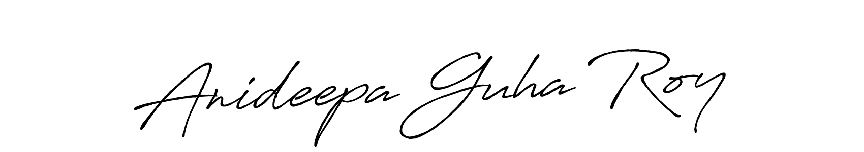 Antro_Vectra_Bolder is a professional signature style that is perfect for those who want to add a touch of class to their signature. It is also a great choice for those who want to make their signature more unique. Get Anideepa Guha Roy name to fancy signature for free. Anideepa Guha Roy signature style 7 images and pictures png