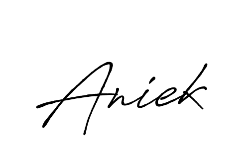 How to make Aniek signature? Antro_Vectra_Bolder is a professional autograph style. Create handwritten signature for Aniek name. Aniek signature style 7 images and pictures png