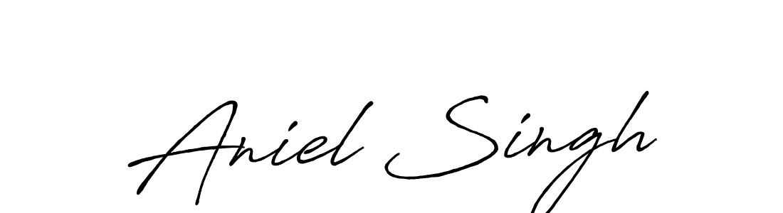 Aniel Singh stylish signature style. Best Handwritten Sign (Antro_Vectra_Bolder) for my name. Handwritten Signature Collection Ideas for my name Aniel Singh. Aniel Singh signature style 7 images and pictures png