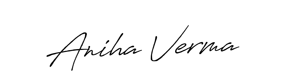 Use a signature maker to create a handwritten signature online. With this signature software, you can design (Antro_Vectra_Bolder) your own signature for name Aniha Verma. Aniha Verma signature style 7 images and pictures png