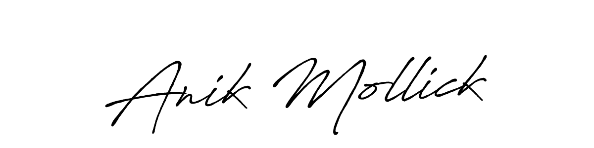 Anik Mollick stylish signature style. Best Handwritten Sign (Antro_Vectra_Bolder) for my name. Handwritten Signature Collection Ideas for my name Anik Mollick. Anik Mollick signature style 7 images and pictures png