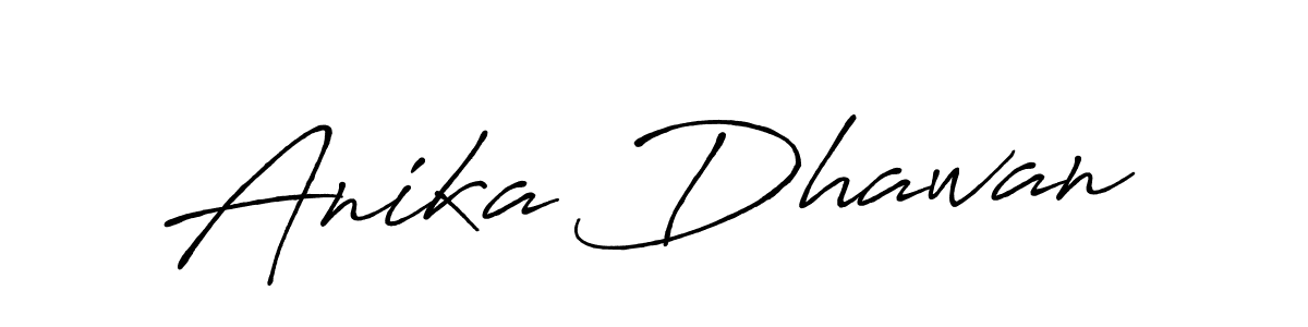 The best way (Antro_Vectra_Bolder) to make a short signature is to pick only two or three words in your name. The name Anika Dhawan include a total of six letters. For converting this name. Anika Dhawan signature style 7 images and pictures png