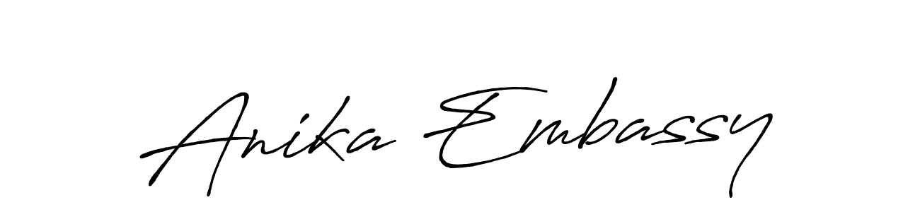 Once you've used our free online signature maker to create your best signature Antro_Vectra_Bolder style, it's time to enjoy all of the benefits that Anika Embassy name signing documents. Anika Embassy signature style 7 images and pictures png