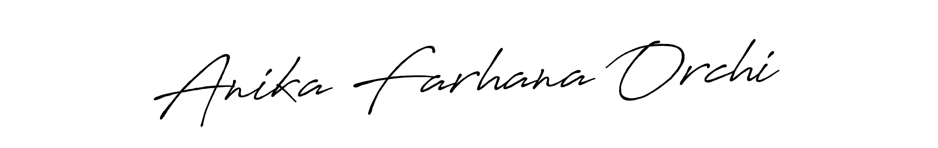 How to make Anika Farhana Orchi name signature. Use Antro_Vectra_Bolder style for creating short signs online. This is the latest handwritten sign. Anika Farhana Orchi signature style 7 images and pictures png