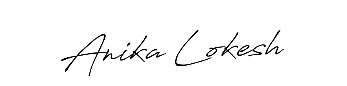 Create a beautiful signature design for name Anika Lokesh. With this signature (Antro_Vectra_Bolder) fonts, you can make a handwritten signature for free. Anika Lokesh signature style 7 images and pictures png