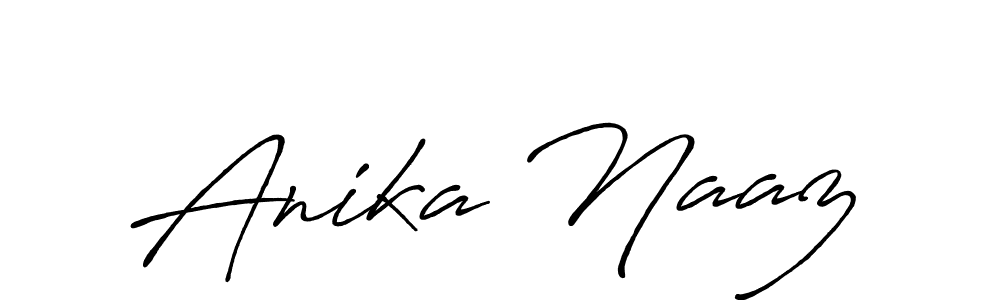 Use a signature maker to create a handwritten signature online. With this signature software, you can design (Antro_Vectra_Bolder) your own signature for name Anika Naaz. Anika Naaz signature style 7 images and pictures png