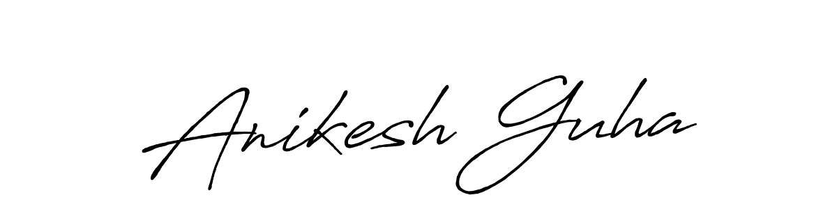 How to make Anikesh Guha name signature. Use Antro_Vectra_Bolder style for creating short signs online. This is the latest handwritten sign. Anikesh Guha signature style 7 images and pictures png
