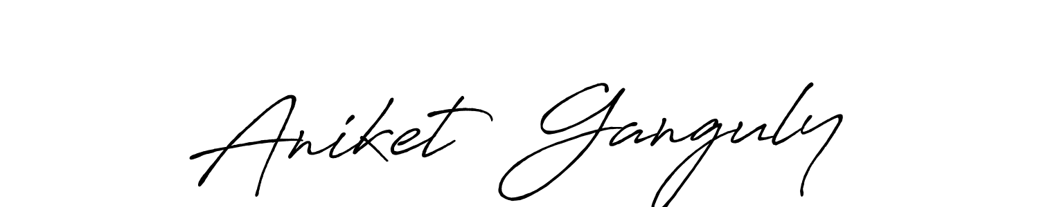 The best way (Antro_Vectra_Bolder) to make a short signature is to pick only two or three words in your name. The name Aniket  Ganguly include a total of six letters. For converting this name. Aniket  Ganguly signature style 7 images and pictures png
