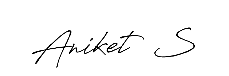 Also we have Aniket  S name is the best signature style. Create professional handwritten signature collection using Antro_Vectra_Bolder autograph style. Aniket  S signature style 7 images and pictures png