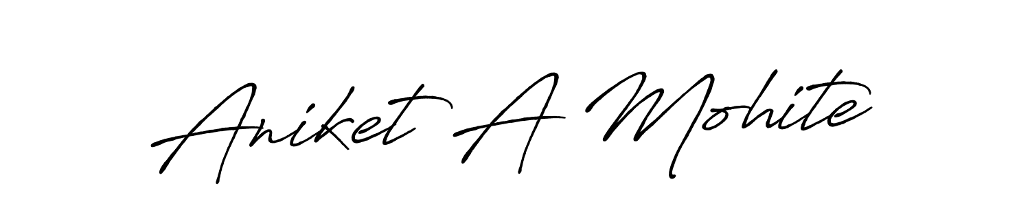 Also You can easily find your signature by using the search form. We will create Aniket A Mohite name handwritten signature images for you free of cost using Antro_Vectra_Bolder sign style. Aniket A Mohite signature style 7 images and pictures png