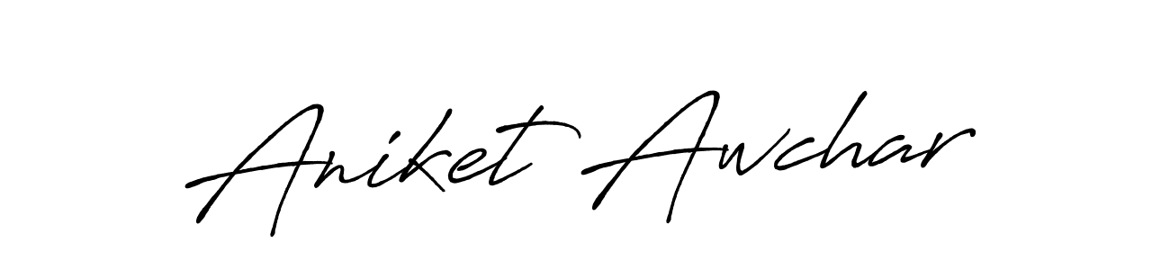 Antro_Vectra_Bolder is a professional signature style that is perfect for those who want to add a touch of class to their signature. It is also a great choice for those who want to make their signature more unique. Get Aniket Awchar name to fancy signature for free. Aniket Awchar signature style 7 images and pictures png