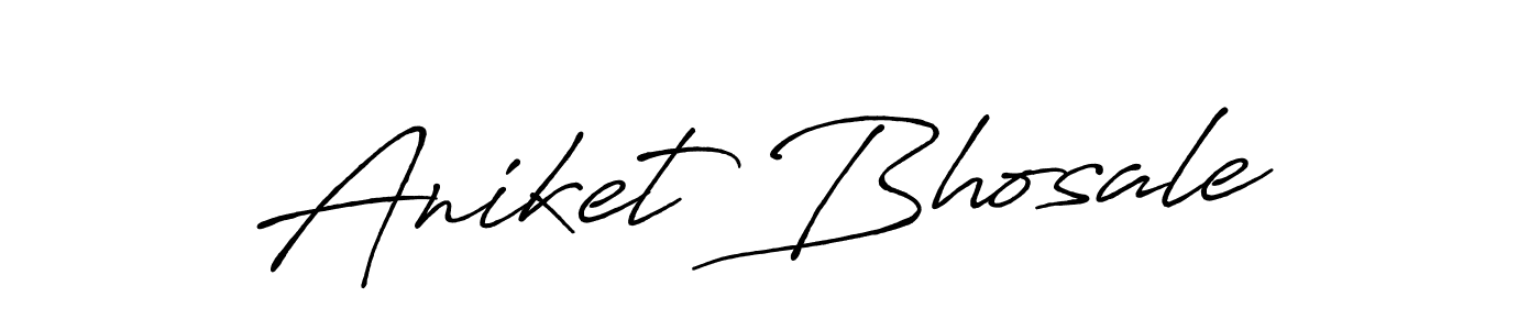 How to make Aniket Bhosale name signature. Use Antro_Vectra_Bolder style for creating short signs online. This is the latest handwritten sign. Aniket Bhosale signature style 7 images and pictures png