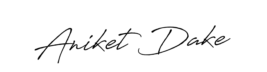 How to make Aniket Dake signature? Antro_Vectra_Bolder is a professional autograph style. Create handwritten signature for Aniket Dake name. Aniket Dake signature style 7 images and pictures png