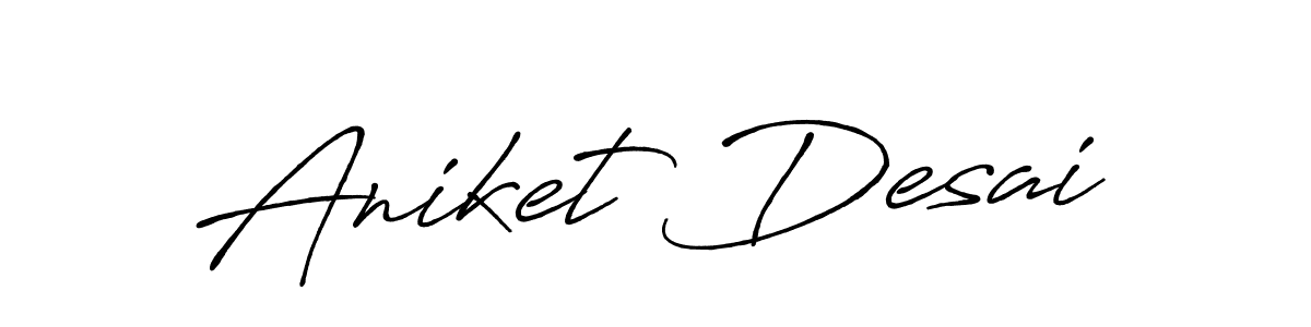 Make a beautiful signature design for name Aniket Desai. With this signature (Antro_Vectra_Bolder) style, you can create a handwritten signature for free. Aniket Desai signature style 7 images and pictures png